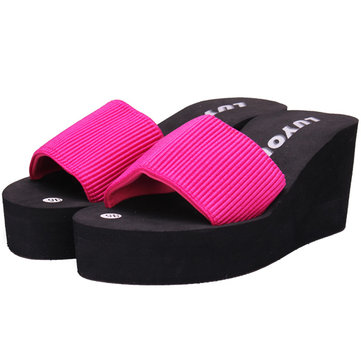 Talon compensé élastique plateforme Summer Beach extérieur pantoufles& 